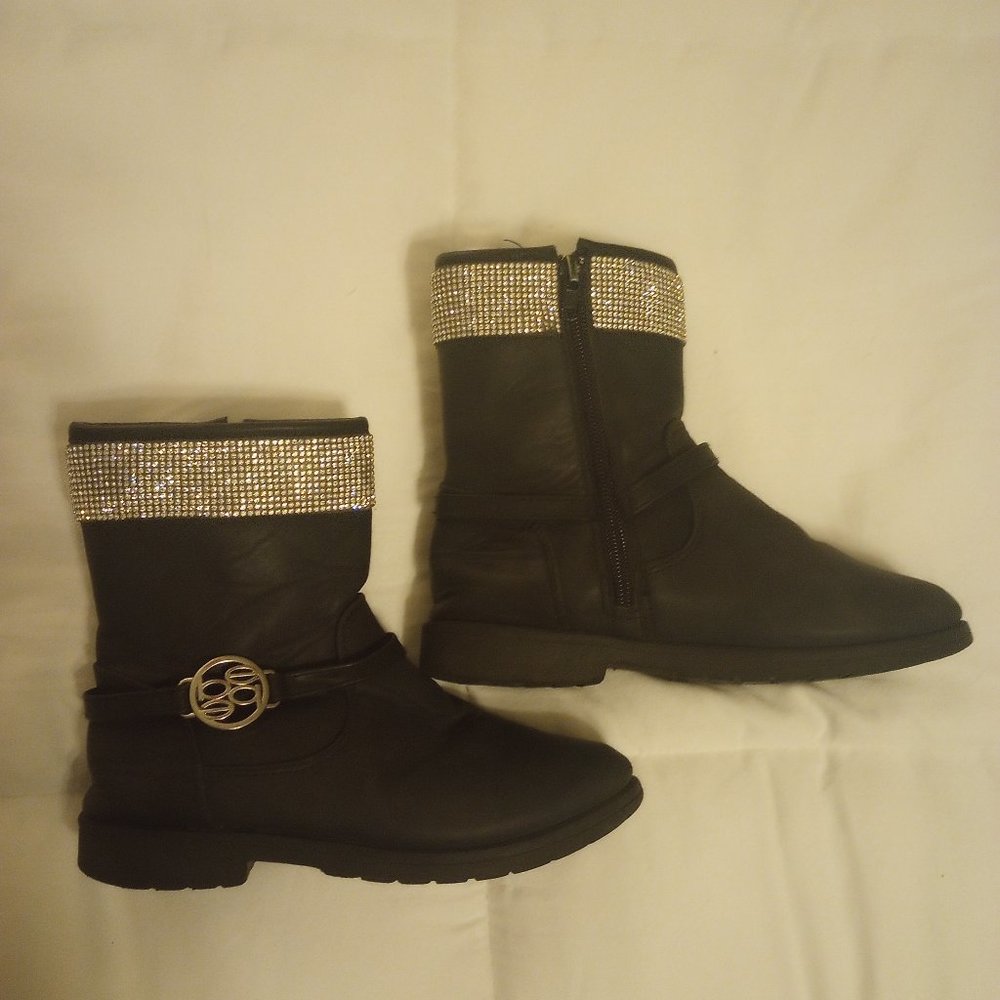 Girls fancy black Bebe boots